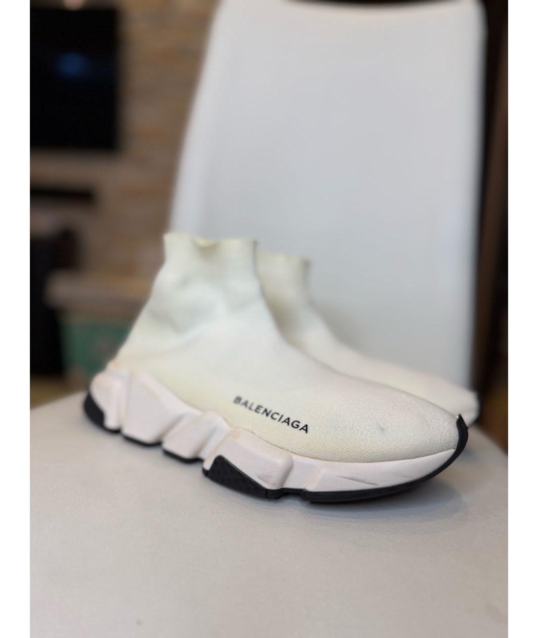 BALENCIAGA Белые текстильные кроссовки, фото 4