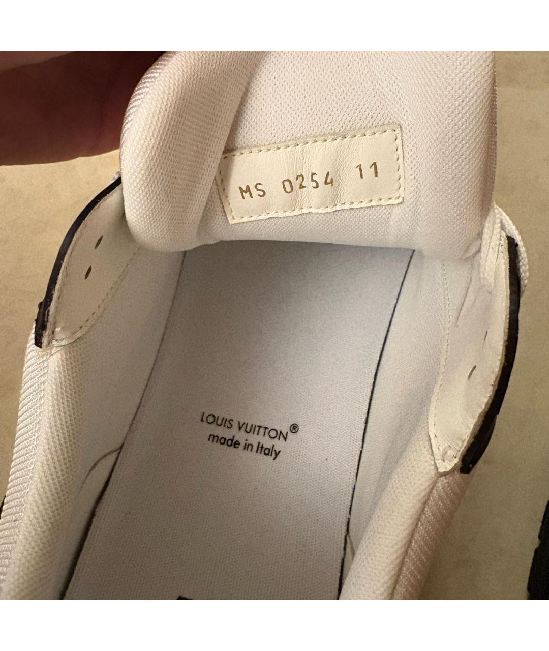 LOUIS VUITTON Белые кожаные низкие кроссовки / кеды, фото 6