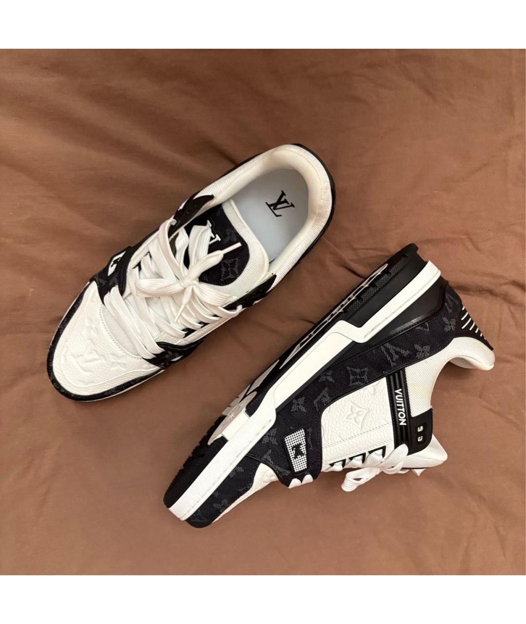 LOUIS VUITTON Белые кожаные низкие кроссовки / кеды, фото 8