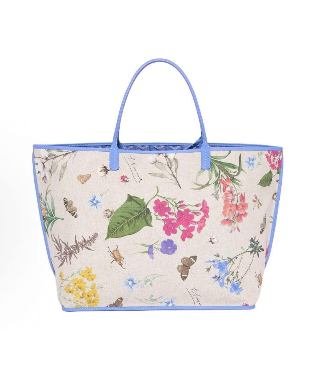 GOYARD Синяя кожаная сумка с короткими ручками, фото 2