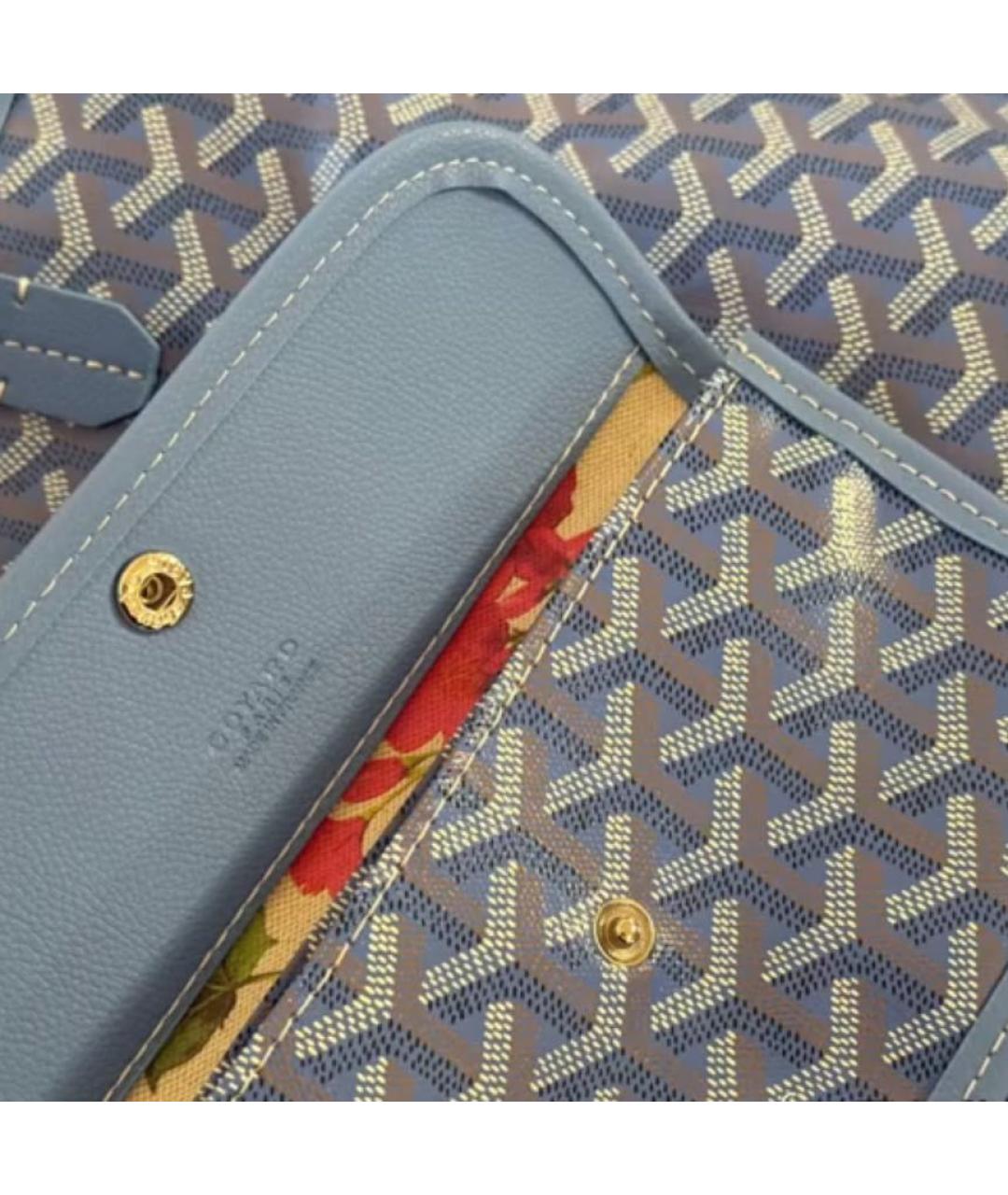 GOYARD Синяя кожаная сумка с короткими ручками, фото 7