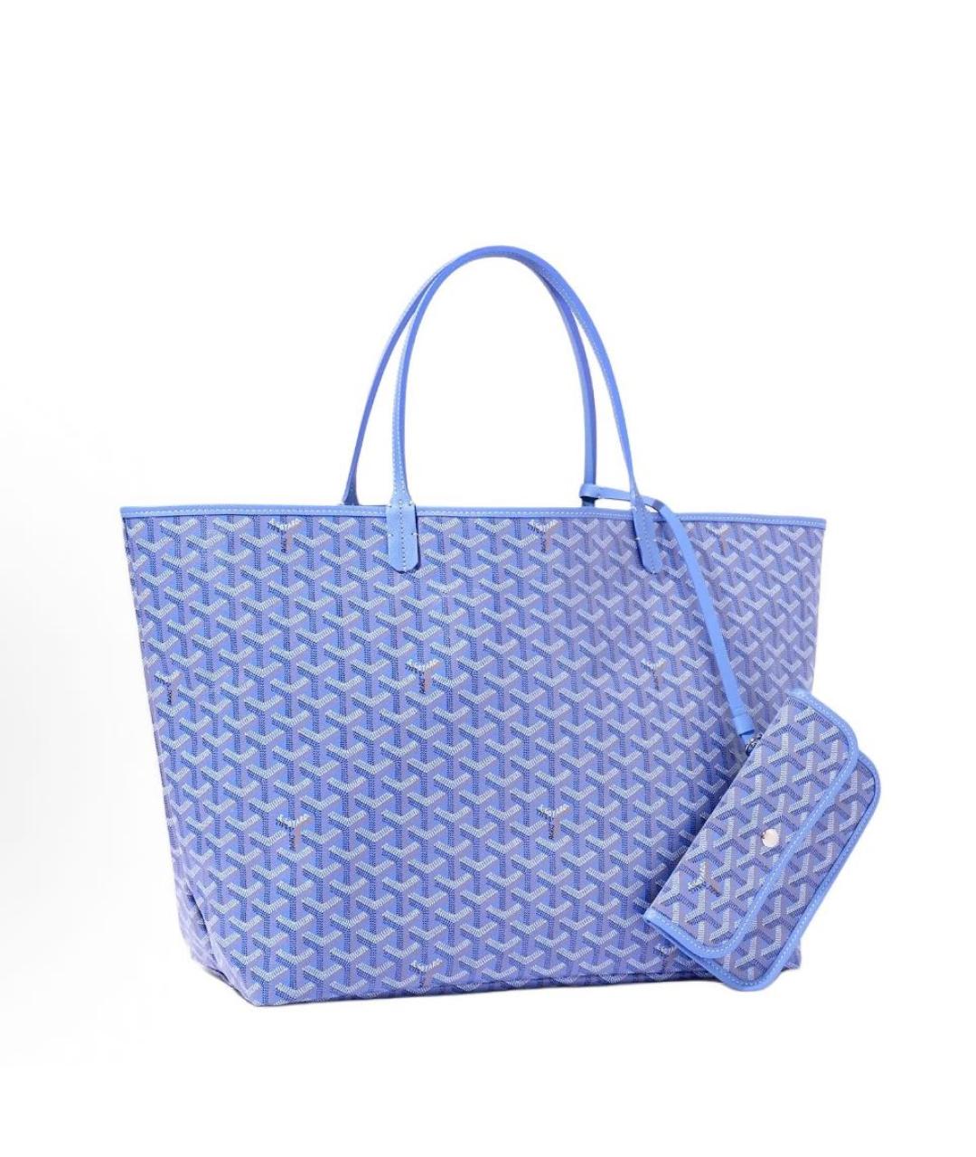 GOYARD Синяя кожаная сумка с короткими ручками, фото 9