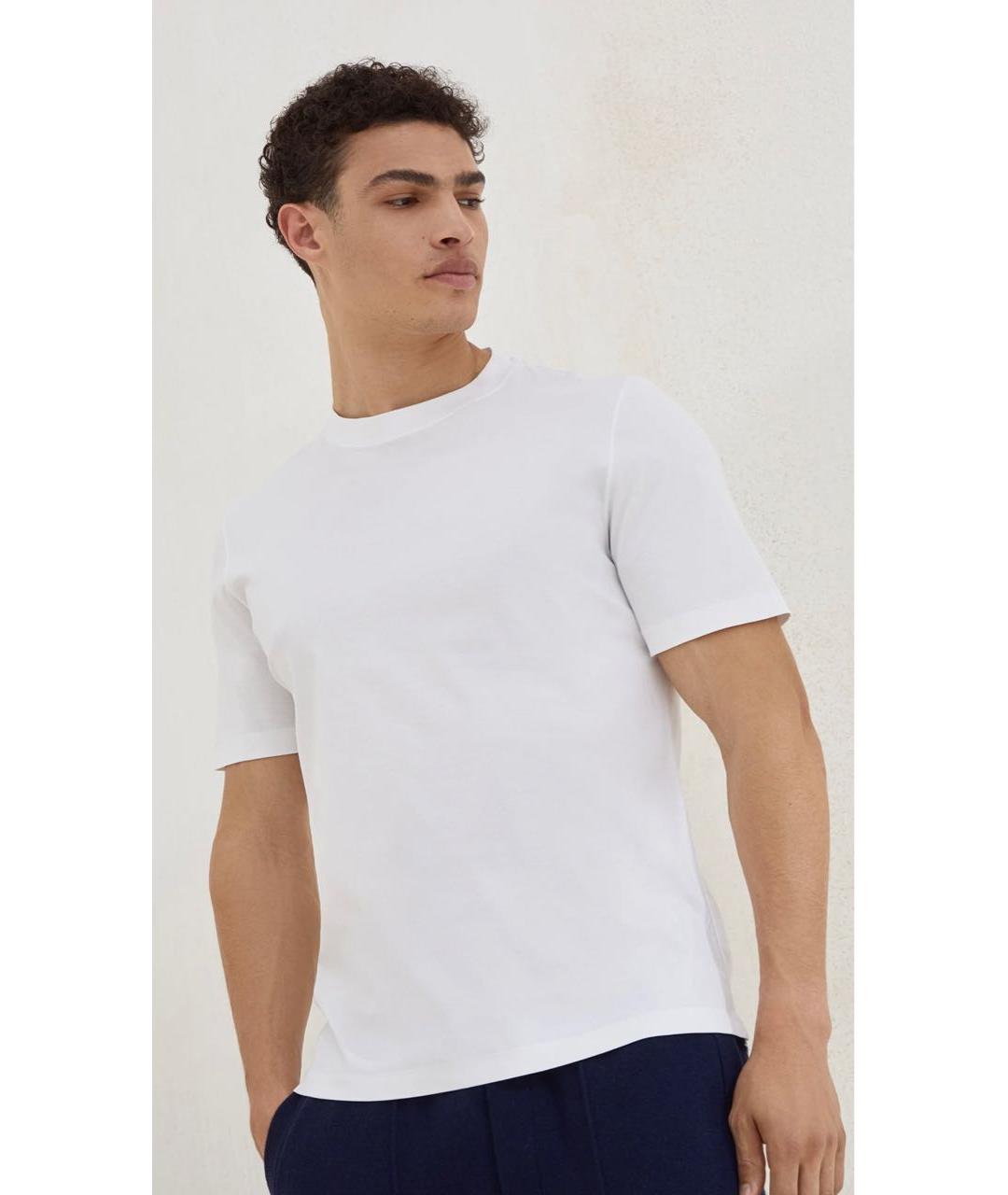 BRUNELLO CUCINELLI Белая хлопковая футболка, фото 6