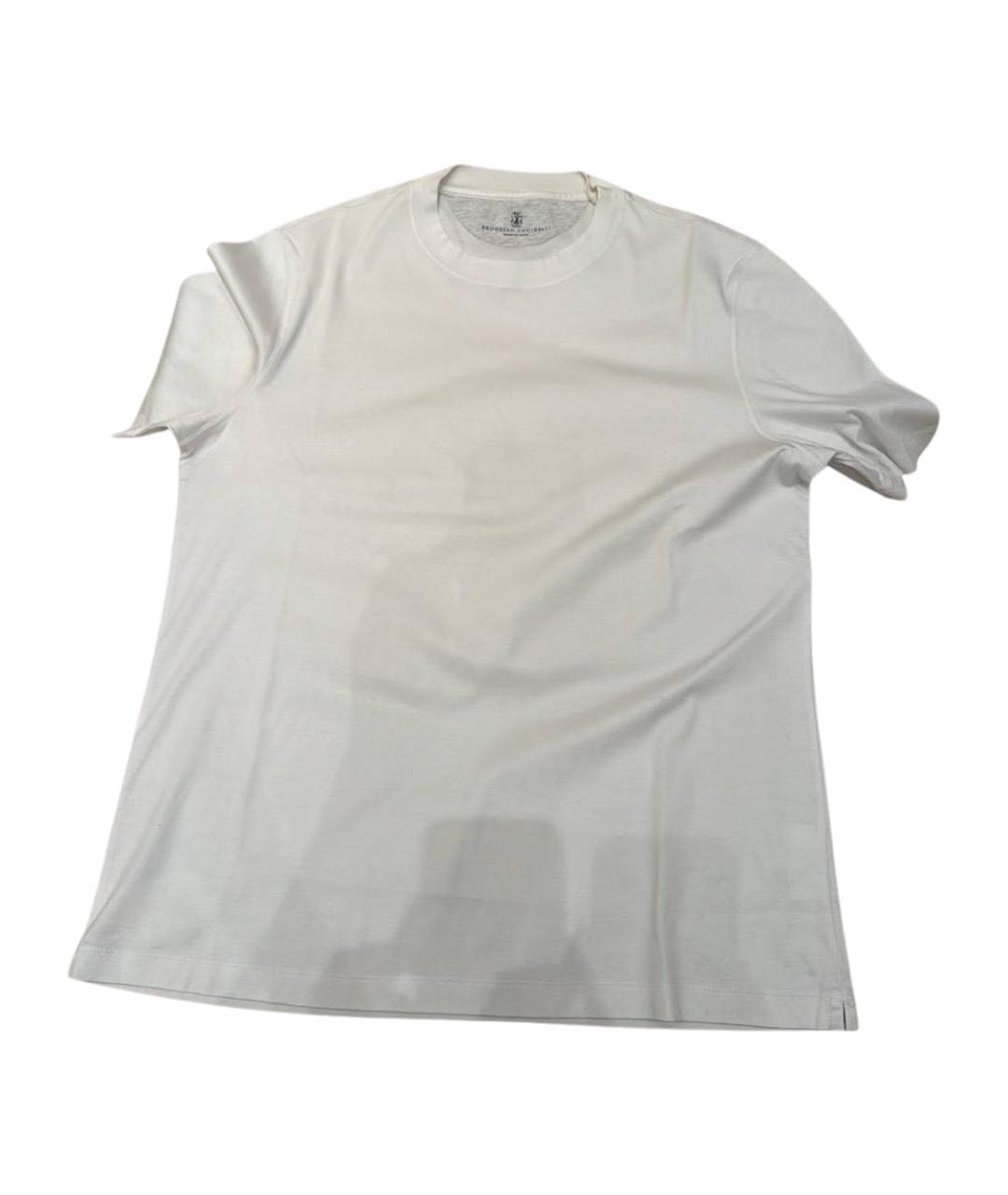 BRUNELLO CUCINELLI Белая хлопковая футболка, фото 1