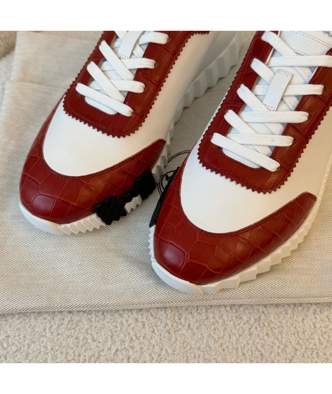 HERMES Мульти низкие кроссовки / кеды из экзотической кожи, фото 4