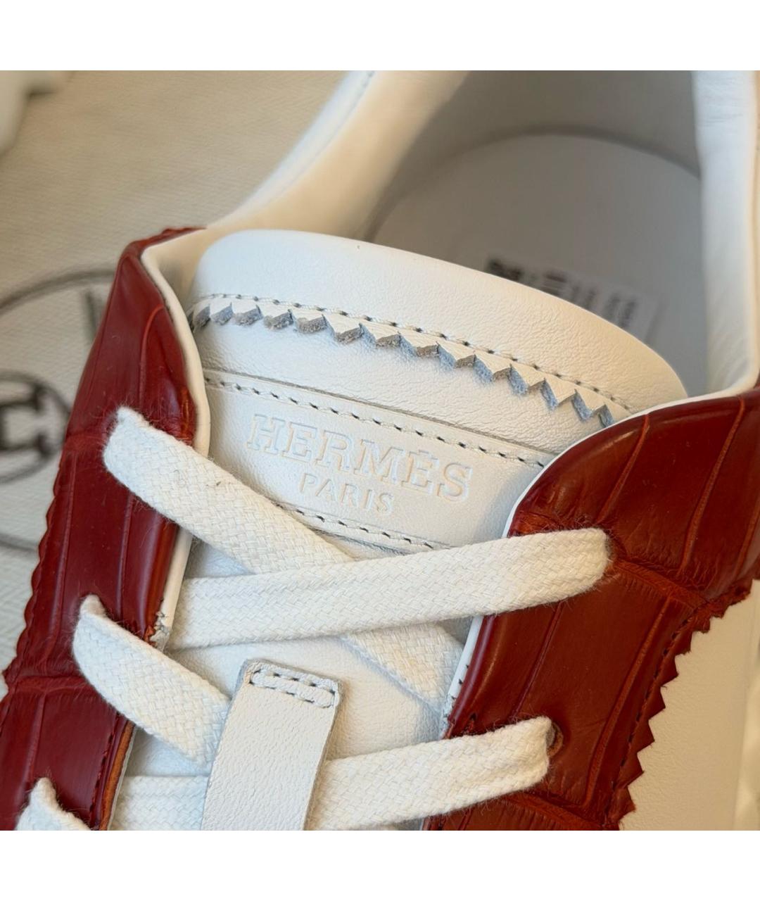 HERMES Мульти низкие кроссовки / кеды из экзотической кожи, фото 5