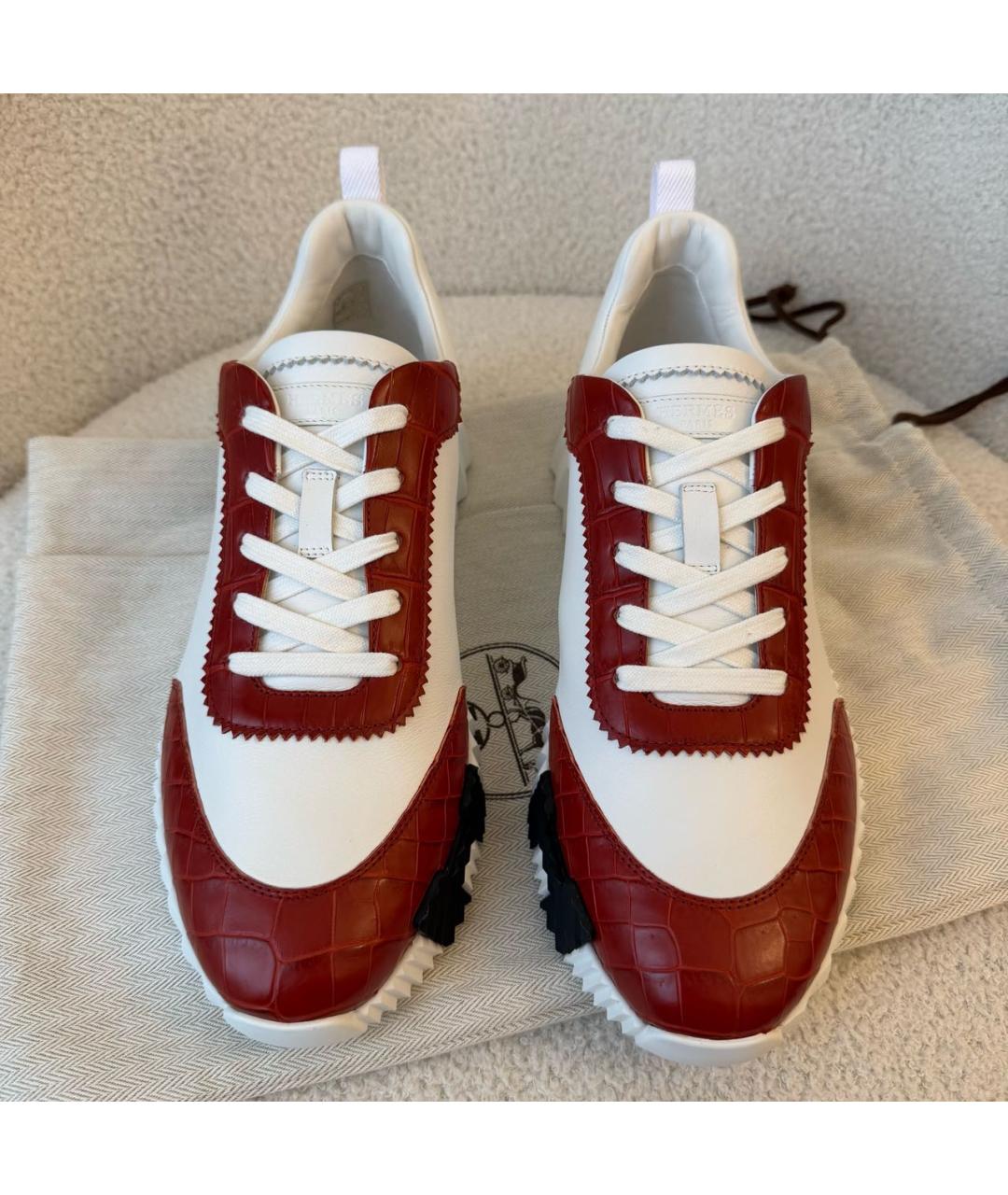 HERMES Мульти низкие кроссовки / кеды из экзотической кожи, фото 3