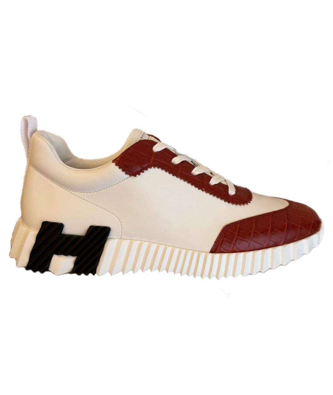 HERMES Мульти низкие кроссовки / кеды из экзотической кожи, фото 8