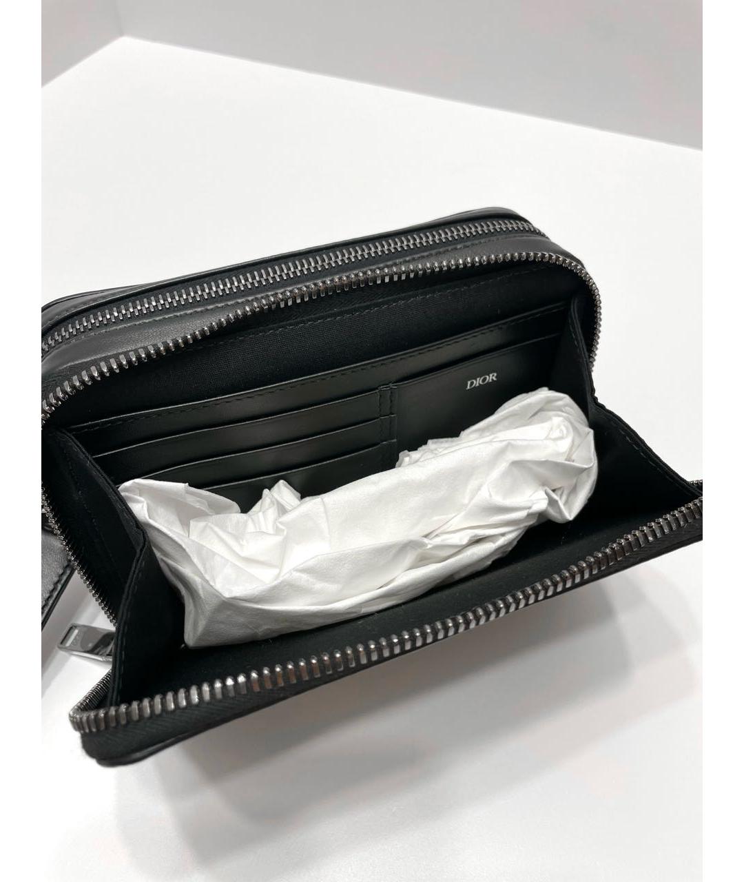 CHRISTIAN DIOR Черная кожаная сумка на плечо, фото 7