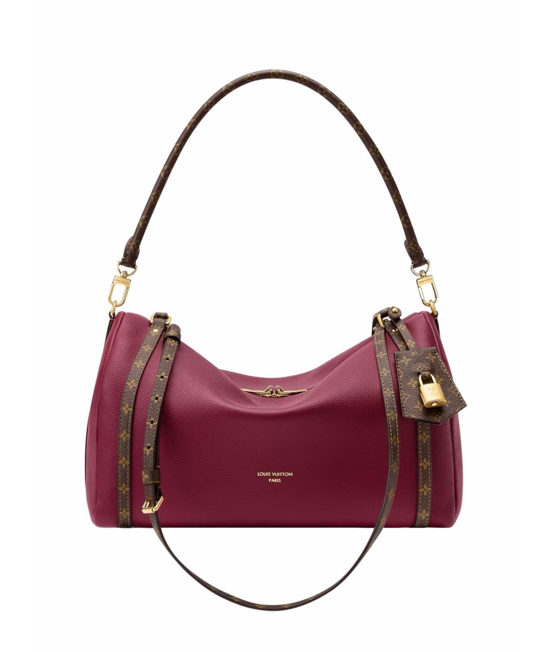 LOUIS VUITTON Бордовая кожаная сумка с короткими ручками, фото 1