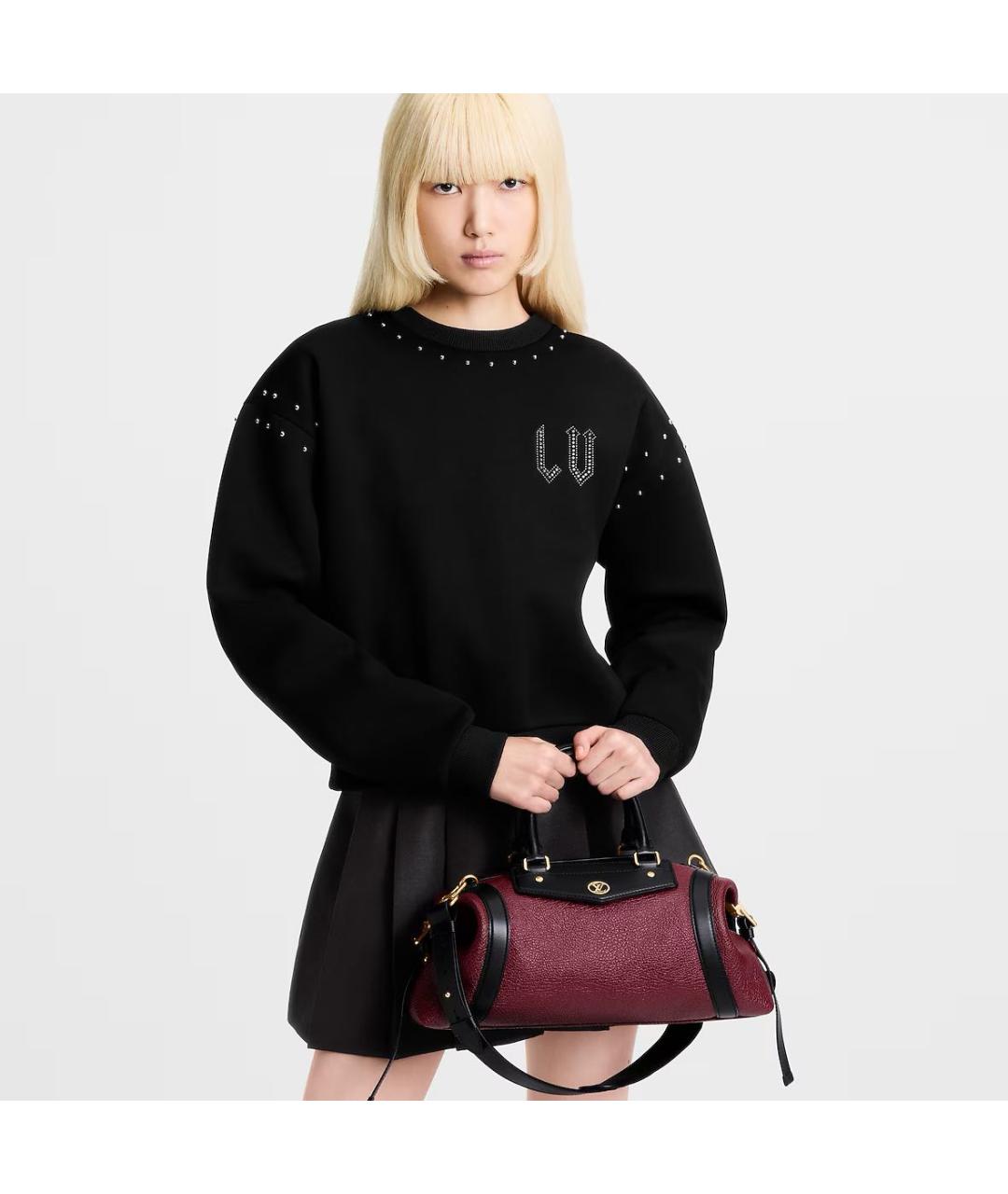 LOUIS VUITTON Бордовая кожаная сумка с короткими ручками, фото 2
