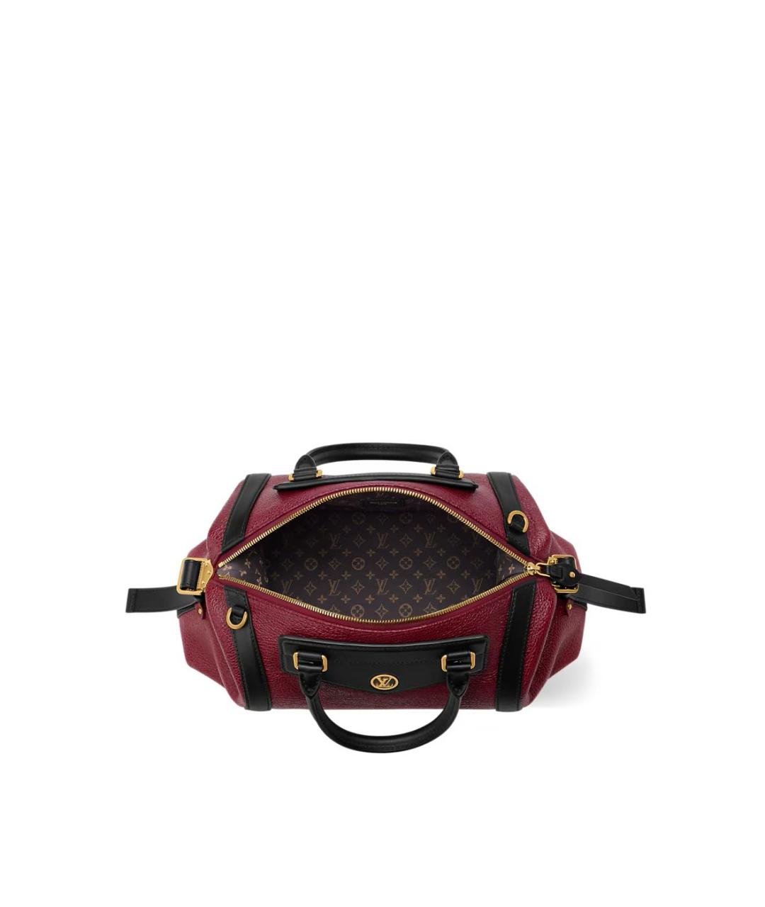 LOUIS VUITTON Бордовая кожаная сумка с короткими ручками, фото 4