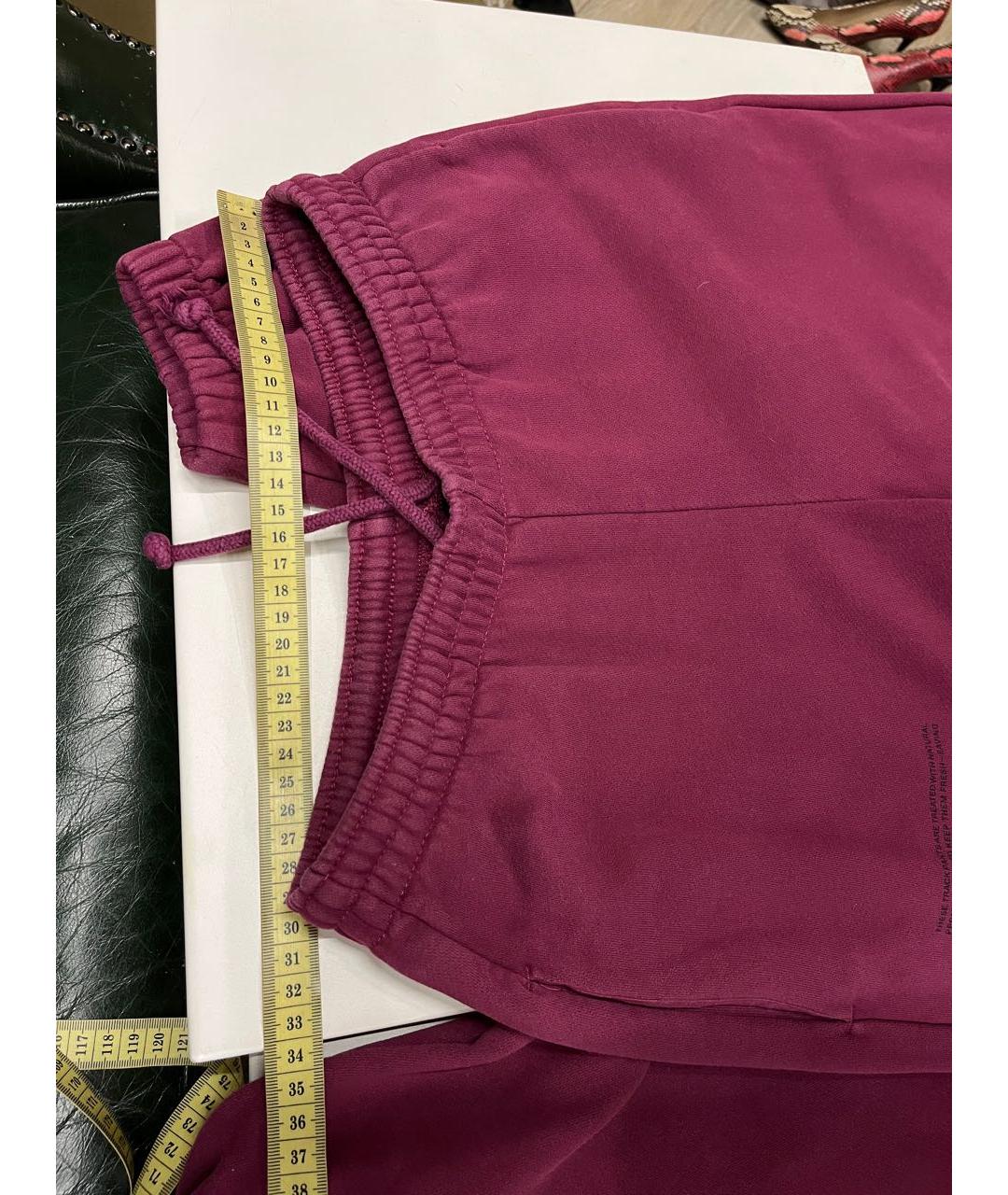 THE PANGAIA Бордовые хлопковые спортивные брюки и шорты, фото 4