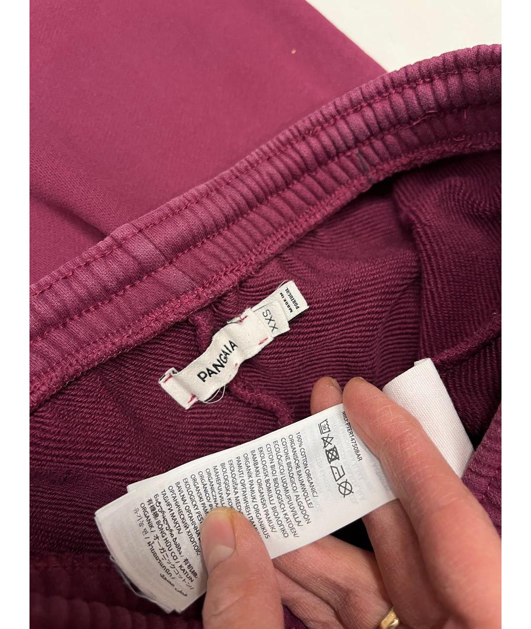 THE PANGAIA Бордовые хлопковые спортивные брюки и шорты, фото 5