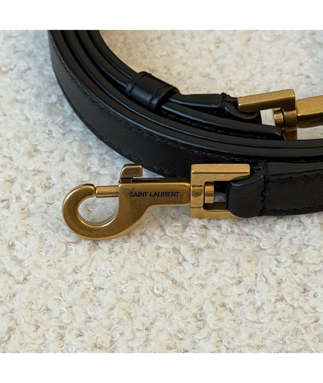 SAINT LAURENT Черная кожаная сумка через плечо, фото 7