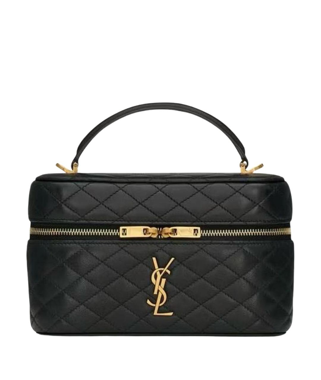 SAINT LAURENT Черная кожаная сумка через плечо, фото 1