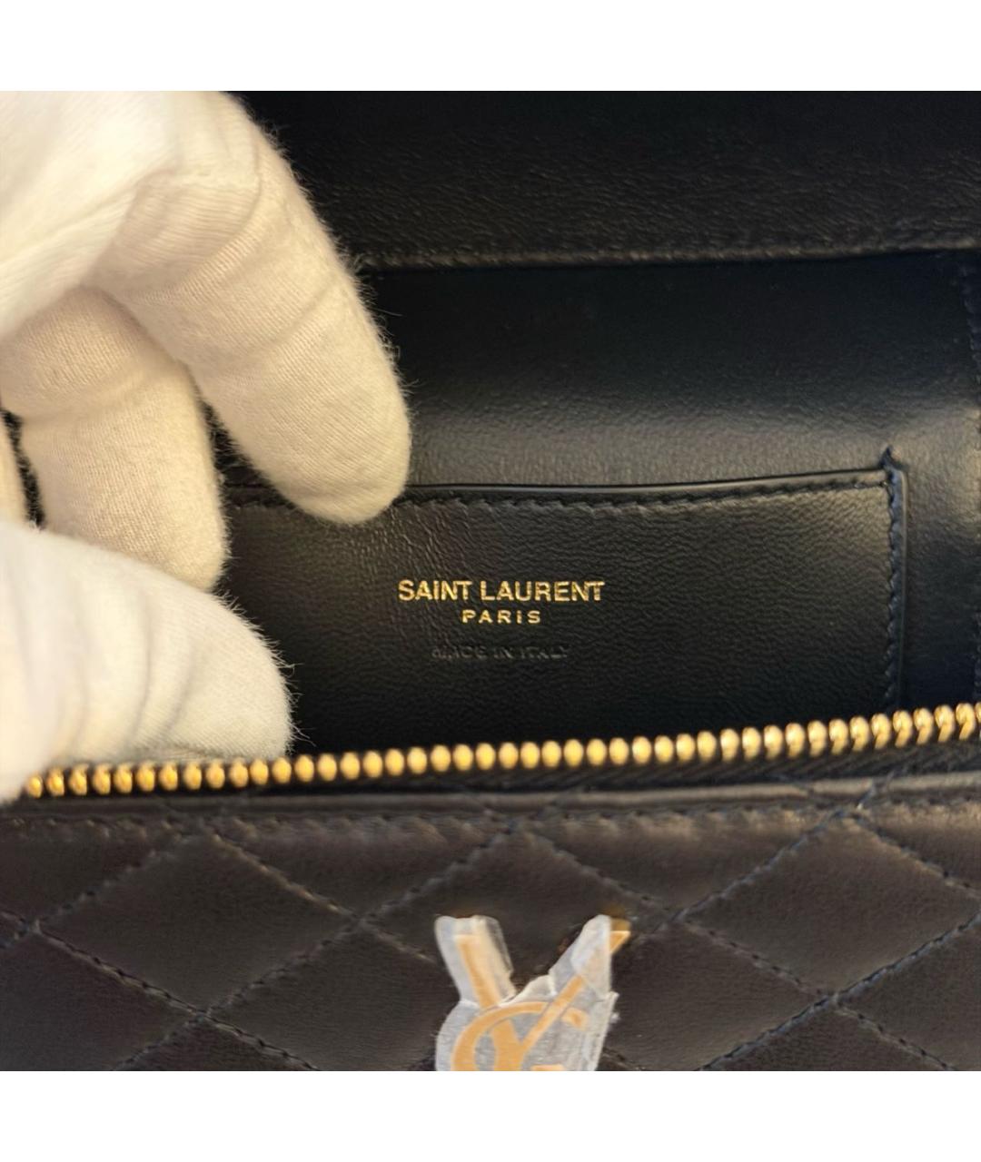 SAINT LAURENT Черная кожаная сумка через плечо, фото 5