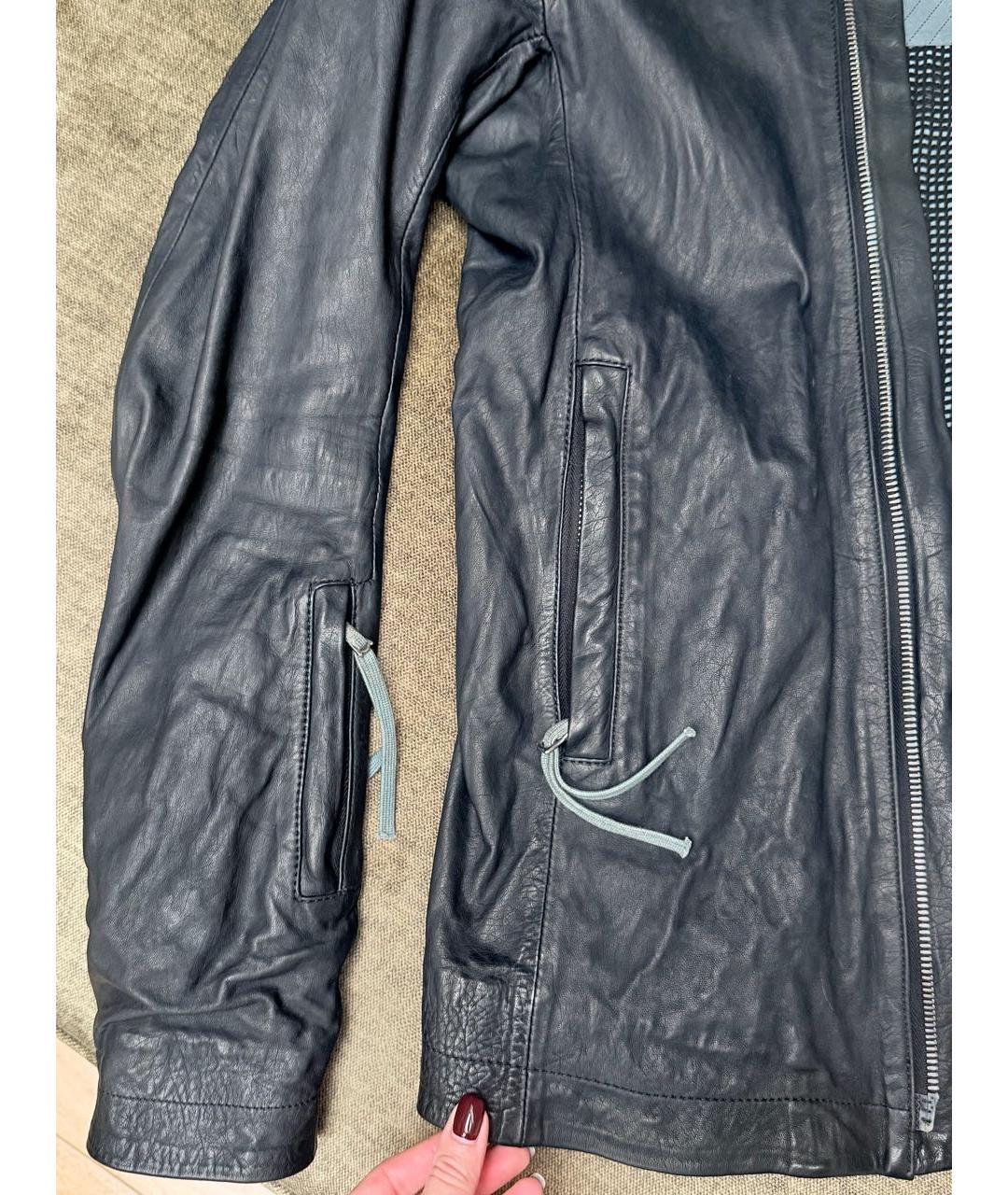BORIS BIDJAN Темно-синяя кожаная куртка, фото 5