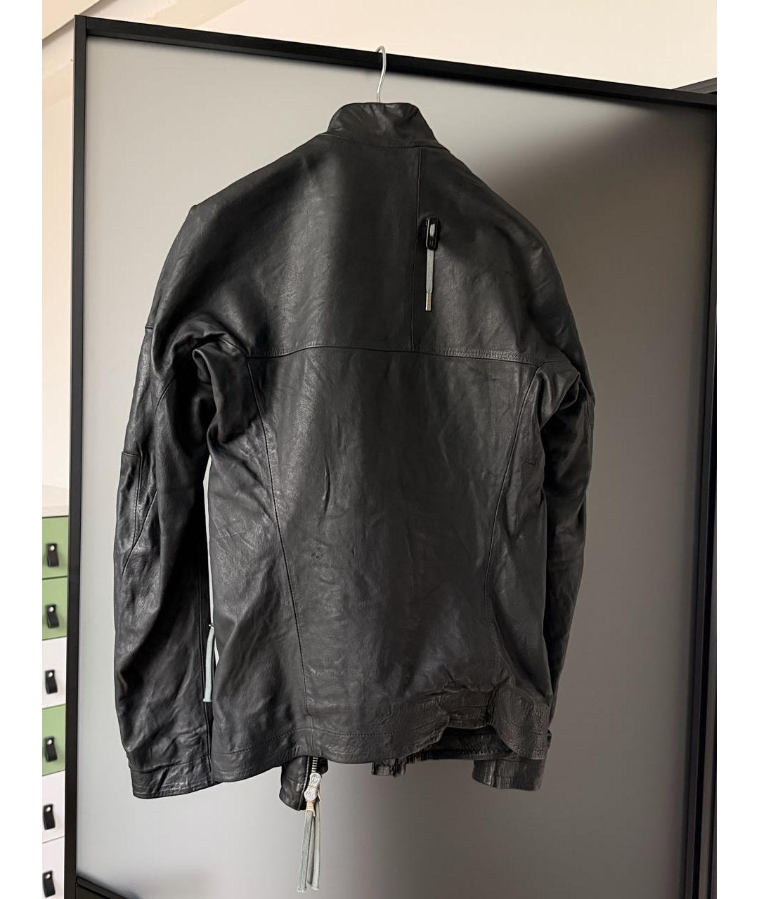 BORIS BIDJAN Темно-синяя кожаная куртка, фото 3