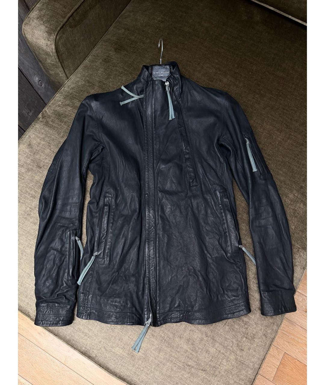 BORIS BIDJAN Темно-синяя кожаная куртка, фото 7