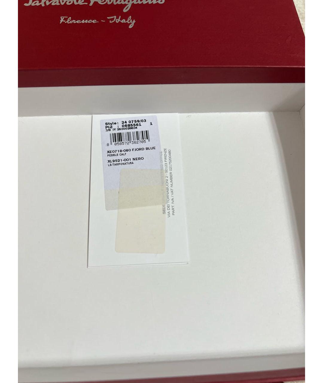 FERRAGAMO Темно-синий кожаный кошелек, фото 5