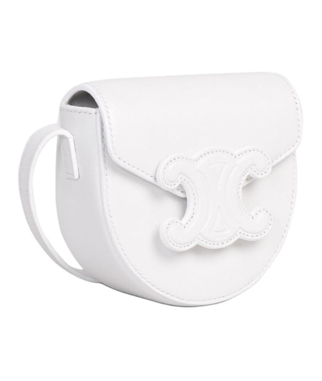 CELINE Белая кожаная сумка через плечо, фото 2