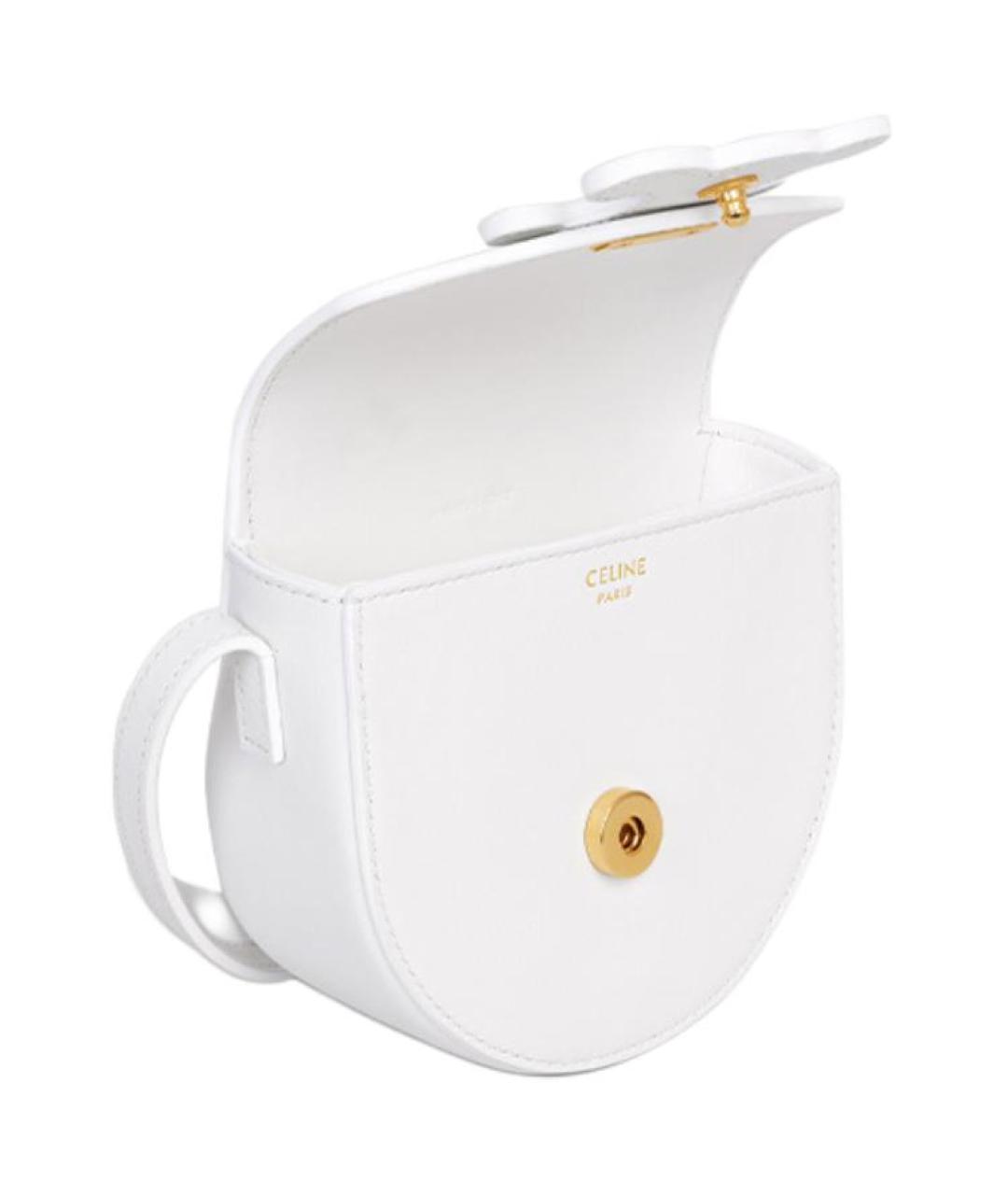CELINE Белая кожаная сумка через плечо, фото 4