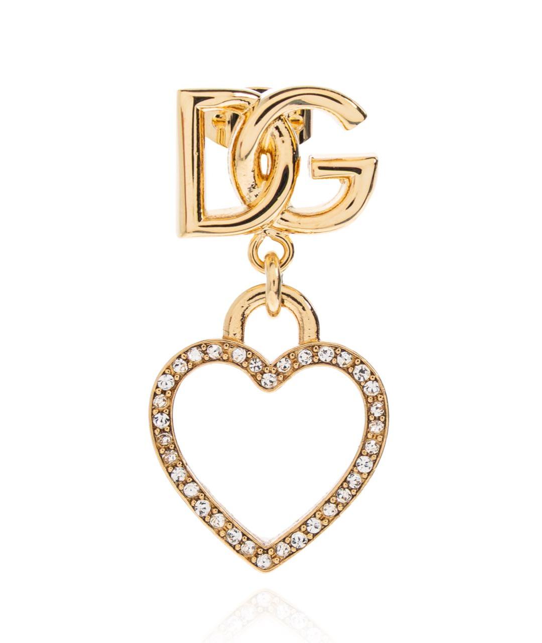 DOLCE&GABBANA Золотые позолоченные серьги, фото 2