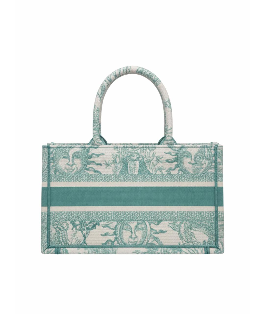 CHRISTIAN DIOR Бирюзовая тканевая сумка с короткими ручками, фото 1