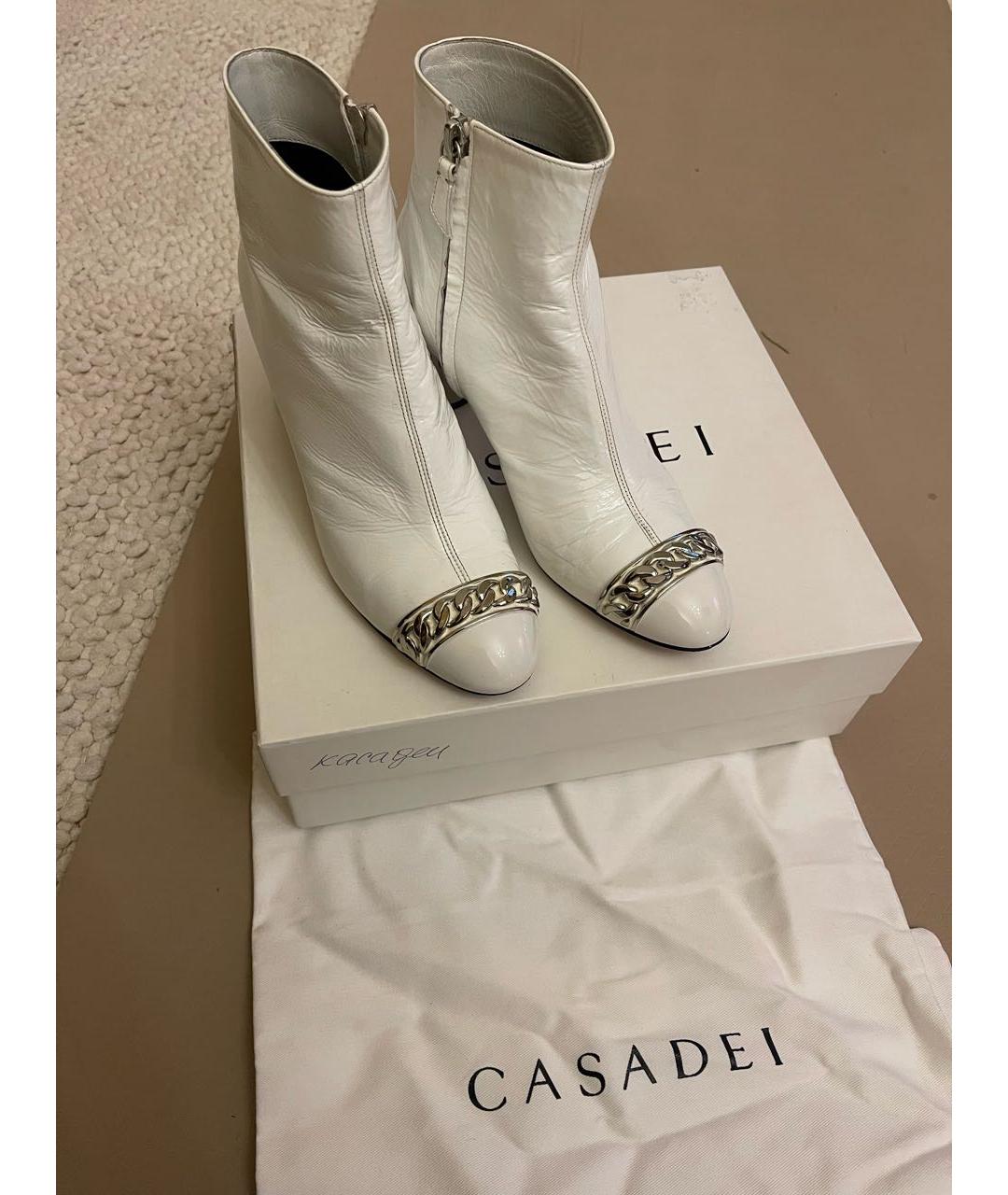 CASADEI Белые полусапоги из лакированной кожи, фото 2