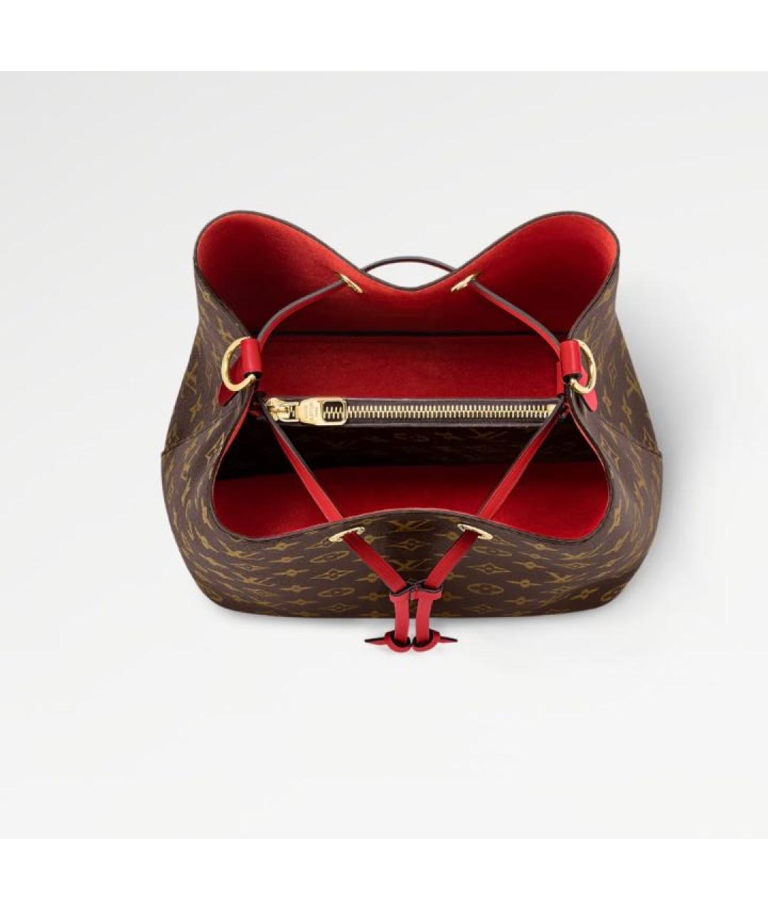 LOUIS VUITTON Коричневая кожаная сумка с короткими ручками, фото 2