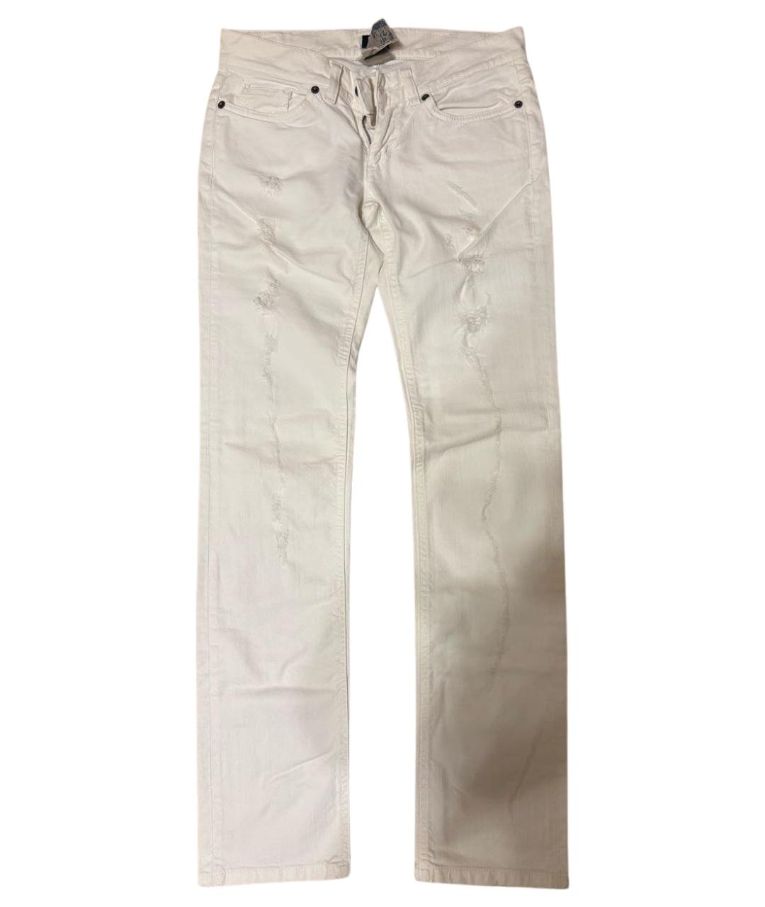 DOLCE&GABBANA Белые хлопковые джинсы слим, фото 1