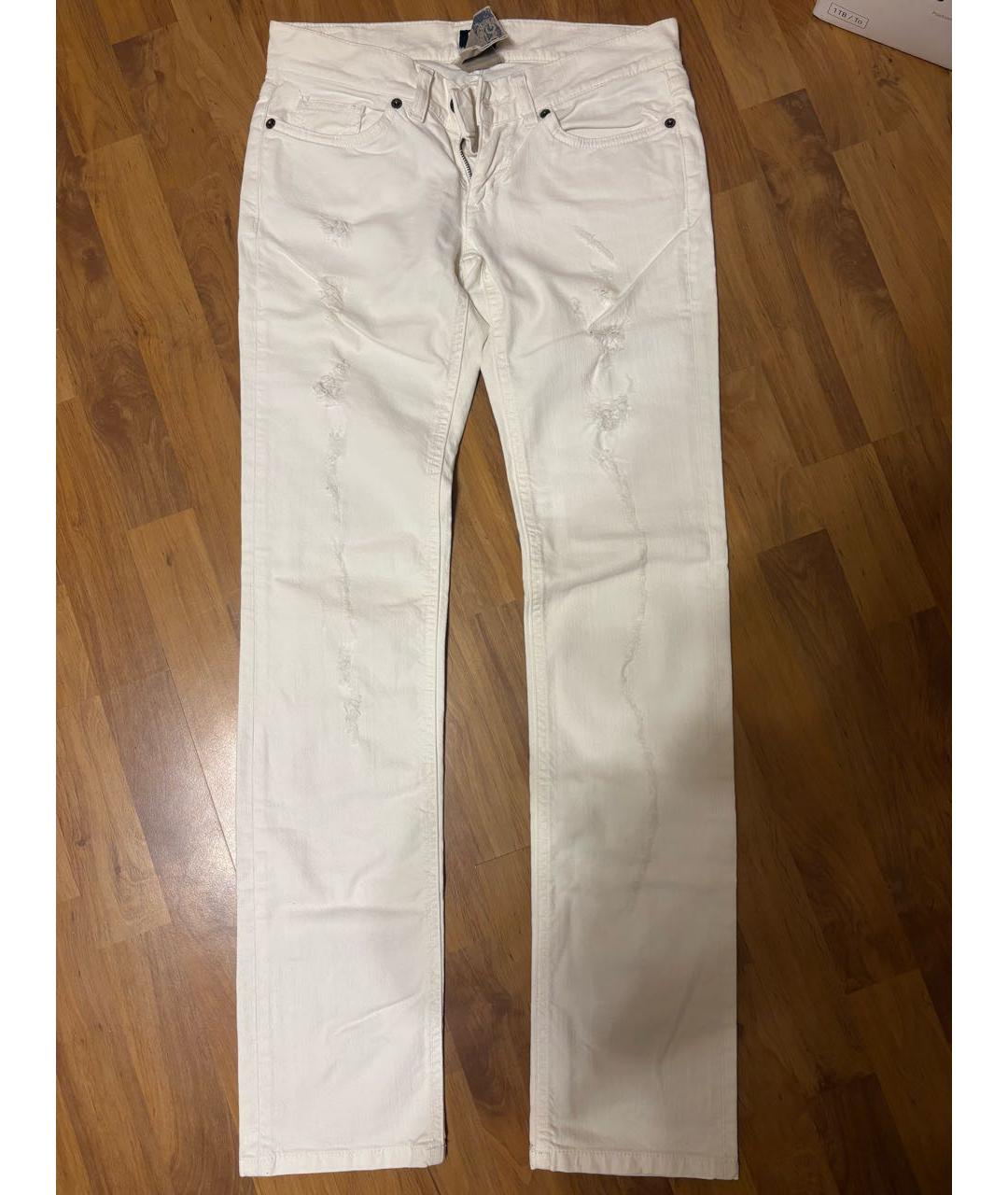 DOLCE&GABBANA Белые хлопковые джинсы слим, фото 5