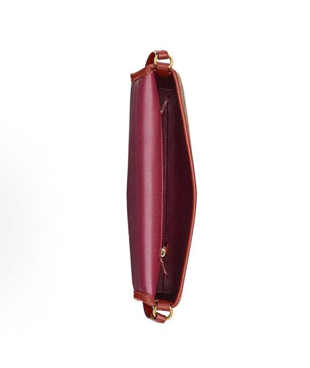 COACH Коричневая кожаная сумка через плечо, фото 4