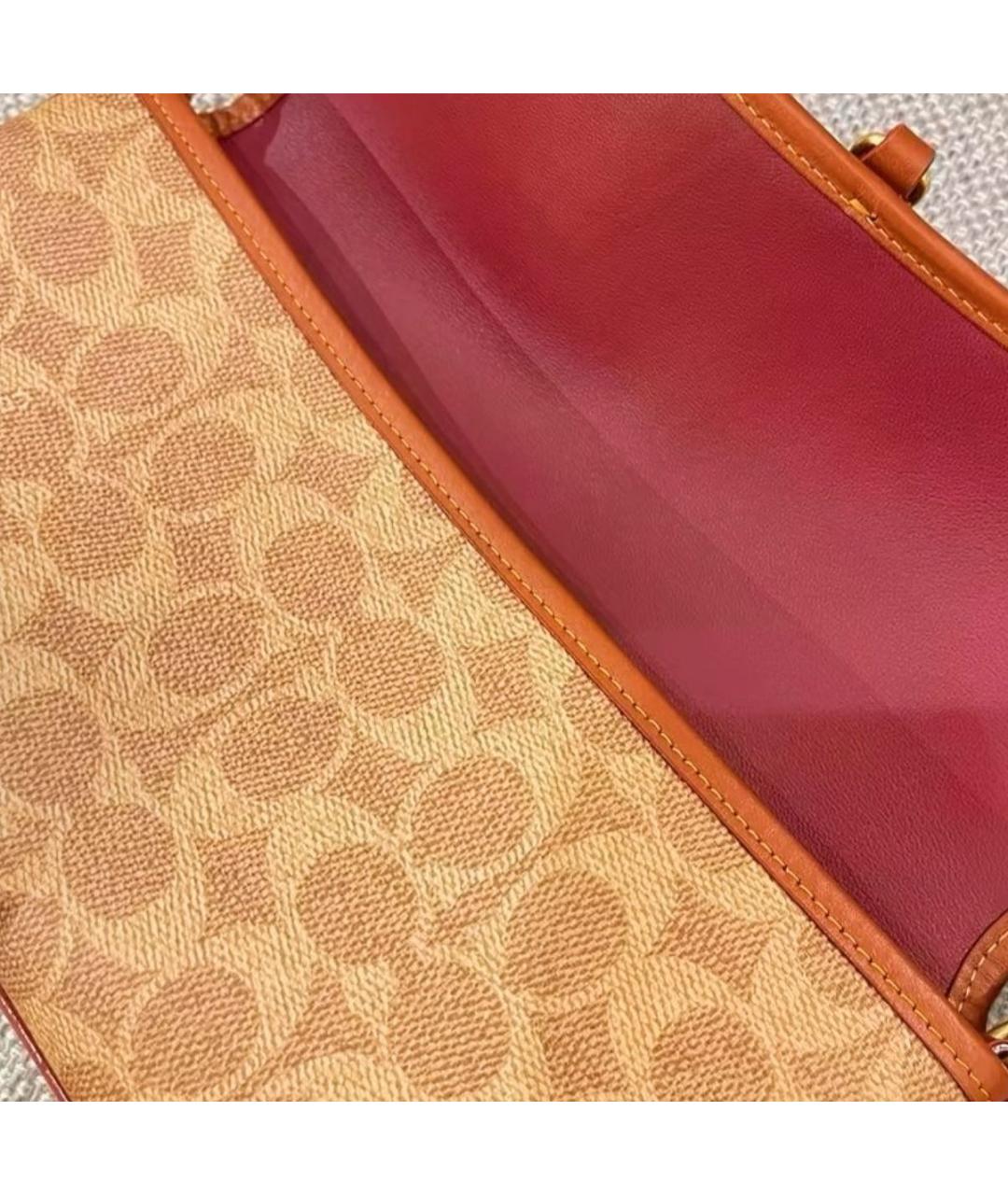 COACH Коричневая кожаная сумка через плечо, фото 8