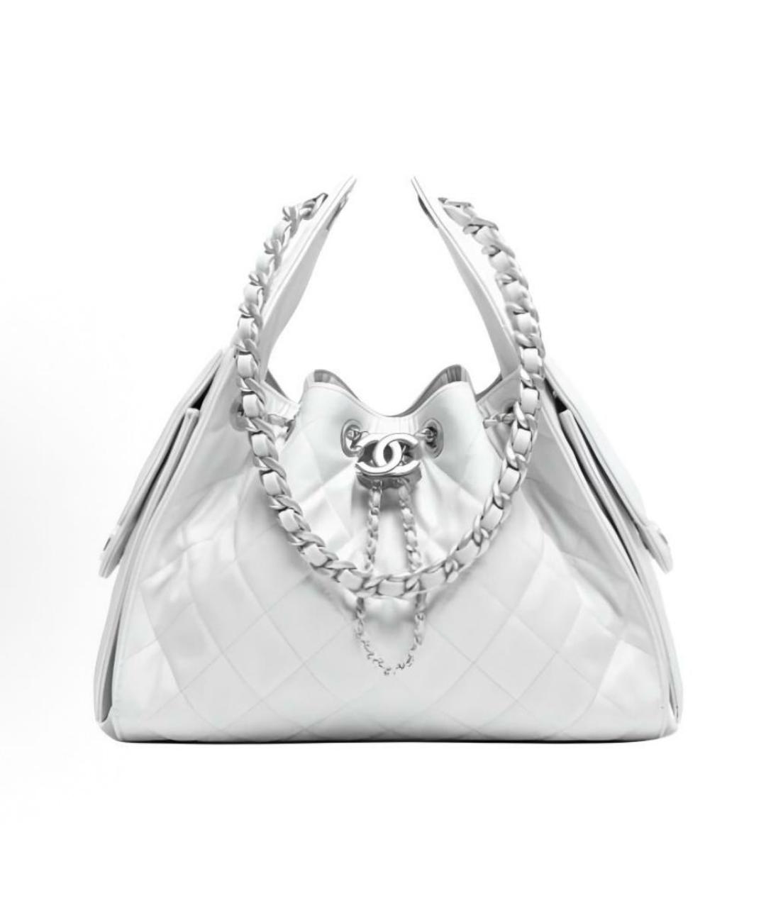 CHANEL Серебряная кожаная сумка через плечо, фото 8