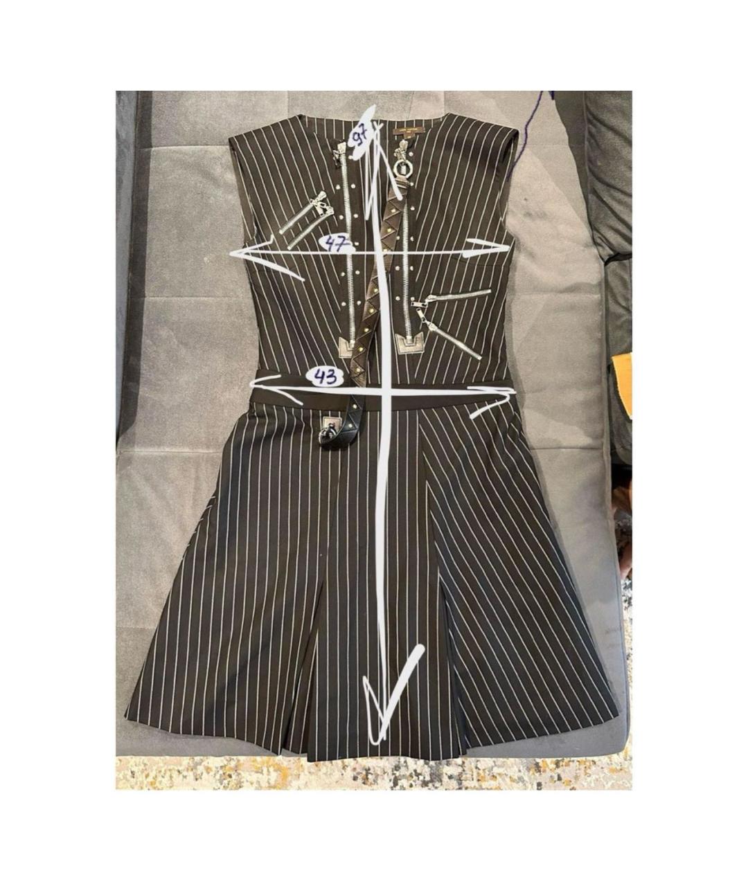 LOUIS VUITTON Темно-синяя хлопковая юбка мини, фото 2