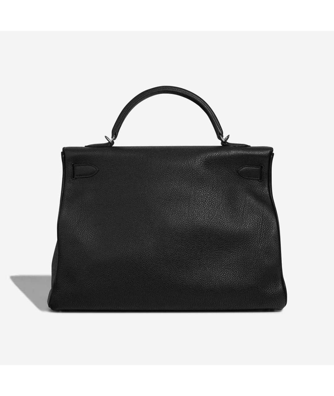 HERMES Черная кожаная сумка с короткими ручками, фото 2