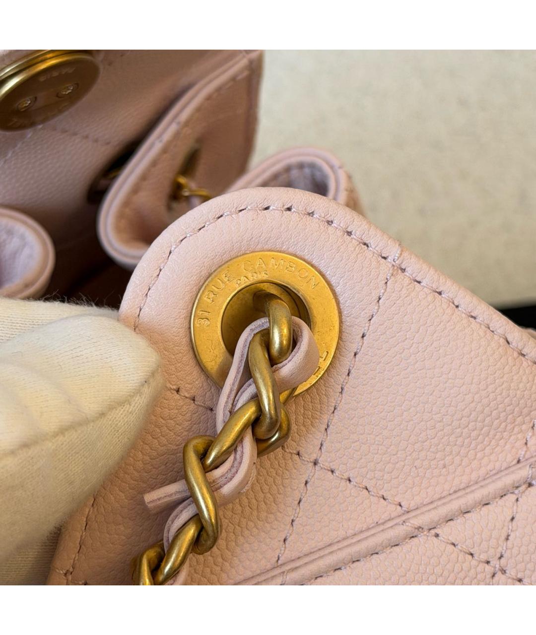 CHANEL Розовая кожаная сумка через плечо, фото 7