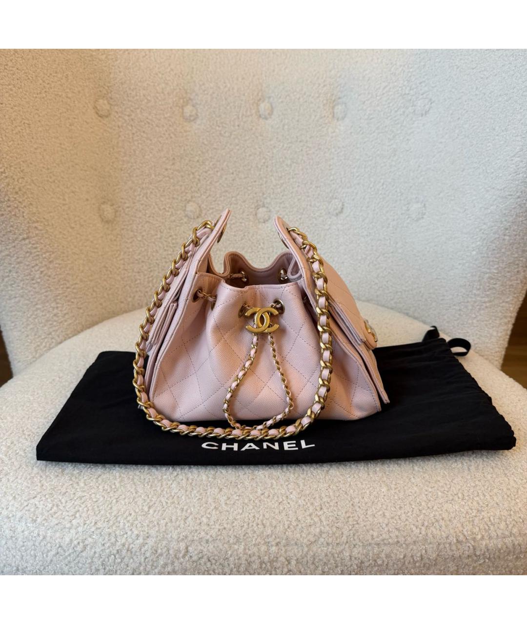 CHANEL Розовая кожаная сумка через плечо, фото 2