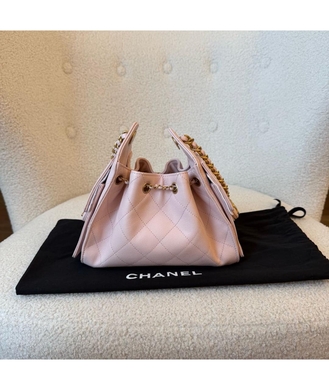 CHANEL Розовая кожаная сумка через плечо, фото 3