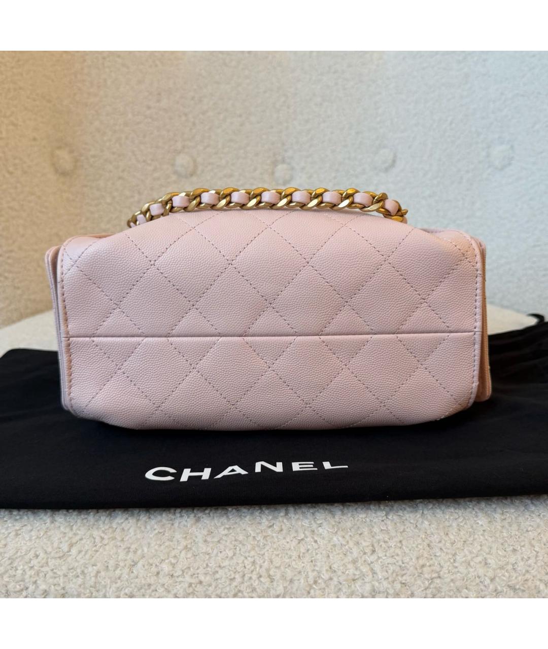 CHANEL Розовая кожаная сумка через плечо, фото 6