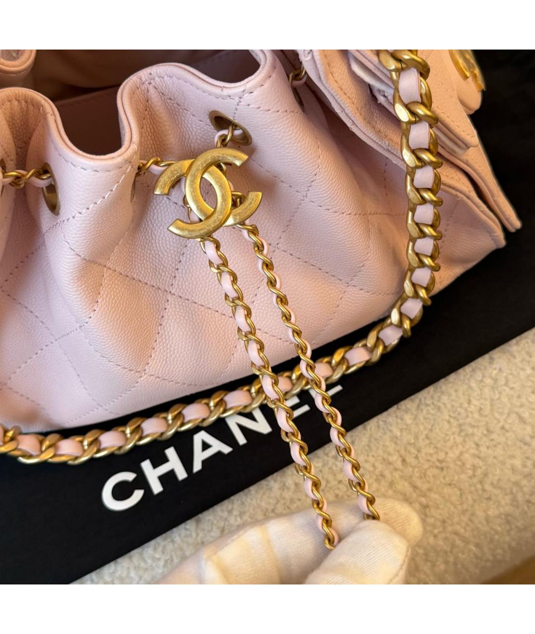 CHANEL Розовая кожаная сумка через плечо, фото 8