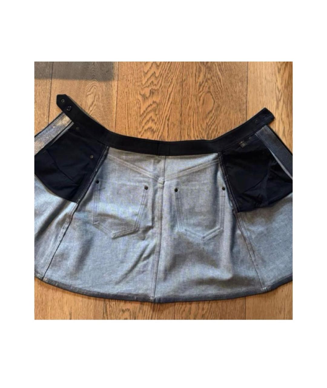 LOUIS VUITTON Темно-синяя деним юбка мини, фото 2