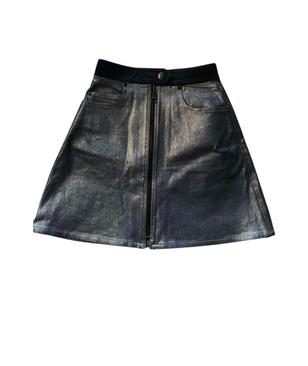 LOUIS VUITTON Темно-синяя деним юбка мини, фото 5