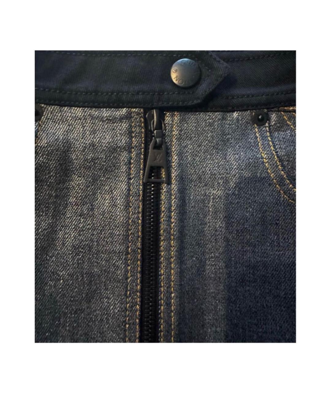 LOUIS VUITTON Темно-синяя деним юбка мини, фото 3