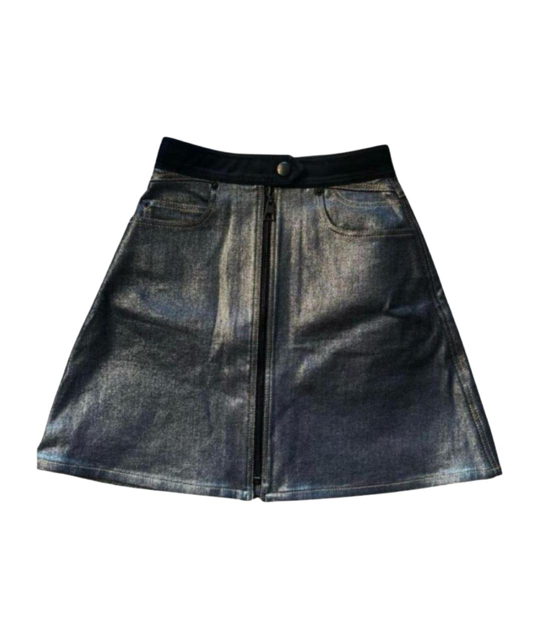 LOUIS VUITTON Темно-синяя деним юбка мини, фото 1