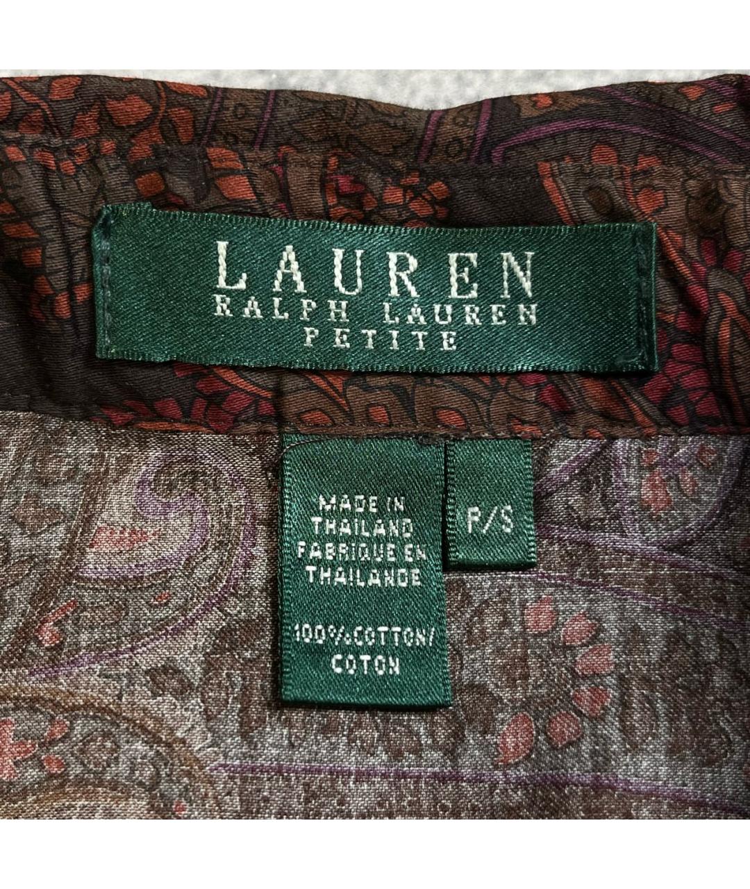 RALPH LAUREN Коричневая хлопковая рубашка, фото 7