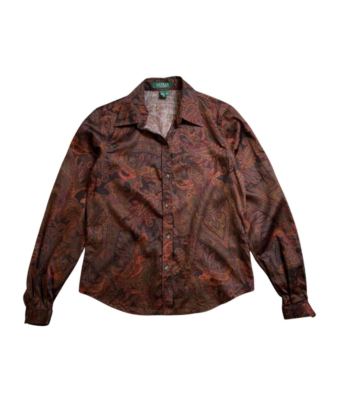 RALPH LAUREN Коричневая хлопковая рубашка, фото 1