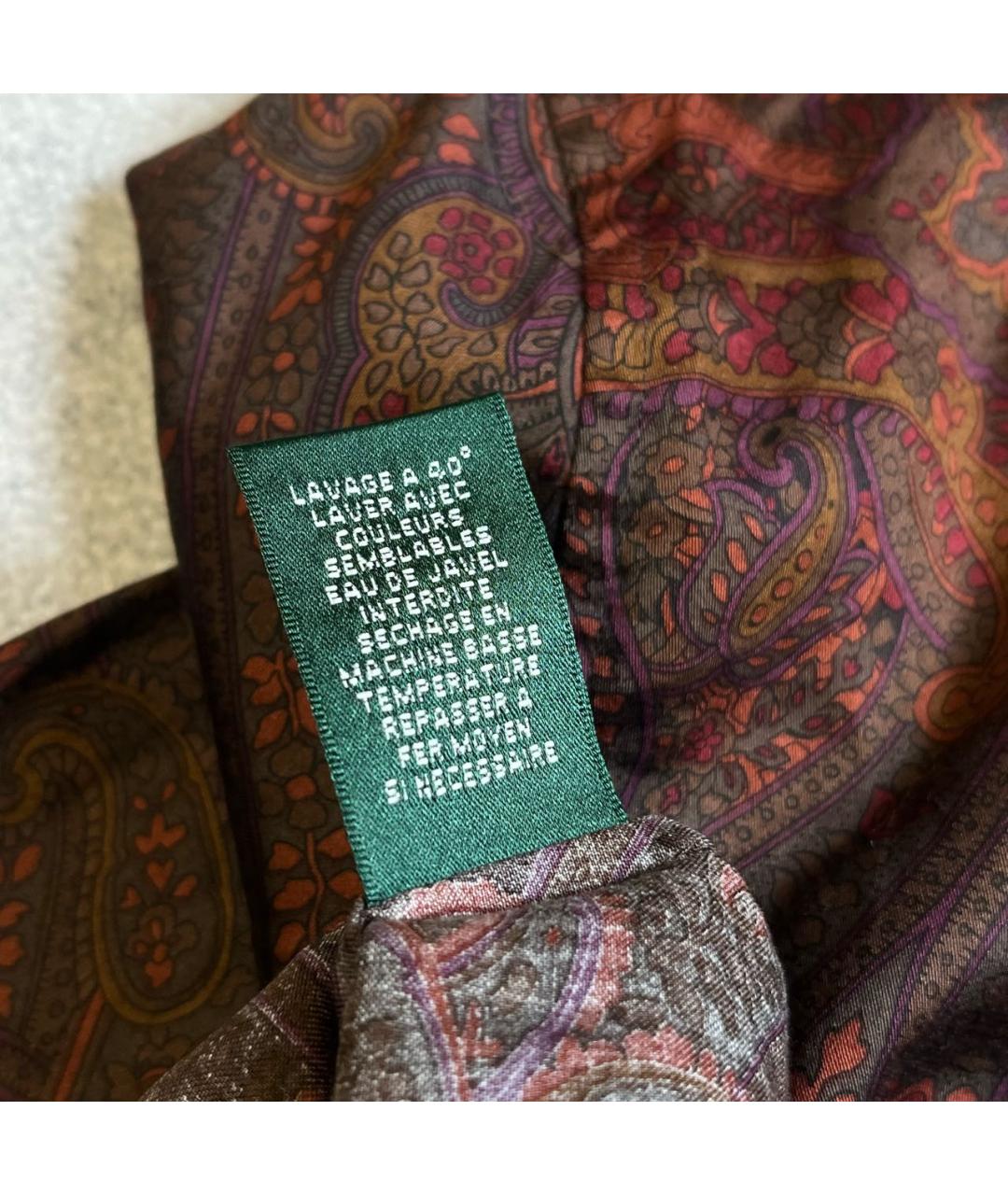 RALPH LAUREN Коричневая хлопковая рубашка, фото 8